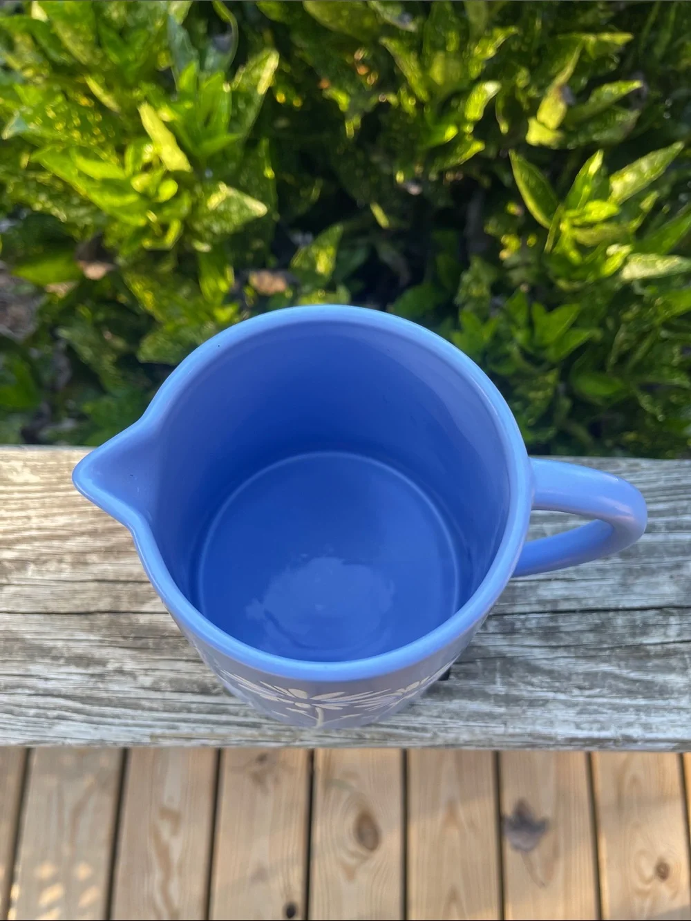 Teleflora Daisy Blue Ceramic Pitcher Vase